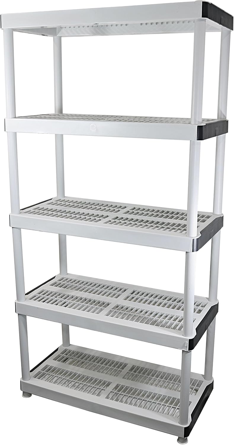 Budget Pick: The HDX 5-Tier Plastic and Steel Shelving (B01ABRG9I8)