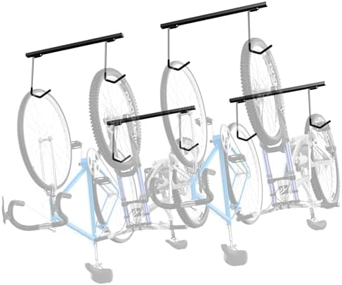WALMANN Ceiling Mounted Bike Rack for Garage, Ceiling Bike Storage | for 4 Bikes(Horizontally)/8 Bikes(Vertically), Adjustable Bike Hooks for Road, Mountain Bikes : Sports & Outdoors